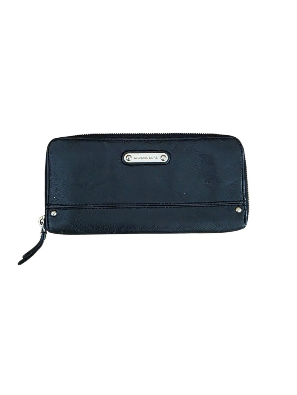 Michael Kors Black Leather Zip Around Wallet